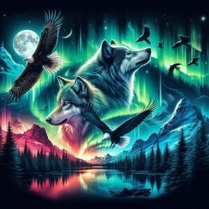 Hand crafted glow in the dark wolf stainless steel tumbler